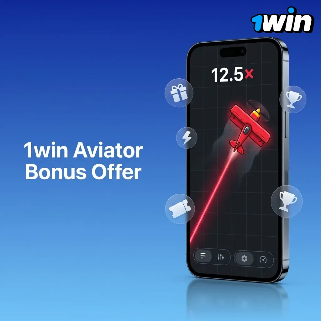 1win Aviator welcome bonus offer showing up to 500% bonus across first four deposits for new players